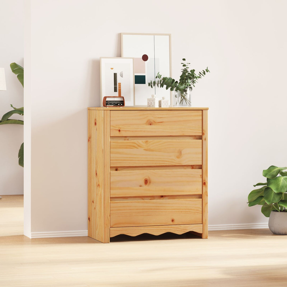 Chest Of Drawers "Drammen" 76,5X40X91 Cm Solid Wood Pine