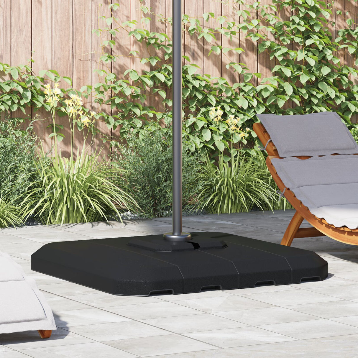 4-Piece Cantilever Parasol Base Set - 130Kg Sand Or 90Kg Water