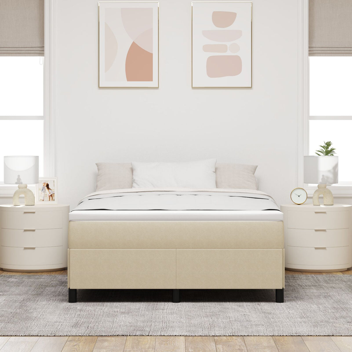 Bed Frame Corduroy Fabric