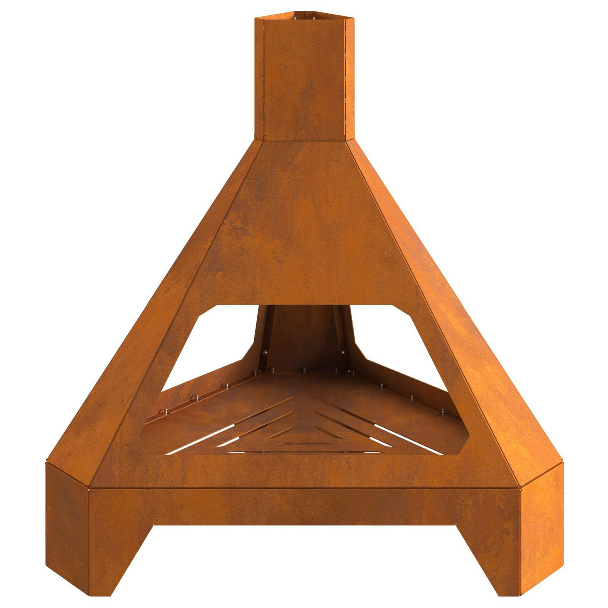 Fire Pit With Chimney 50X43X52 Cm Weathering Steel