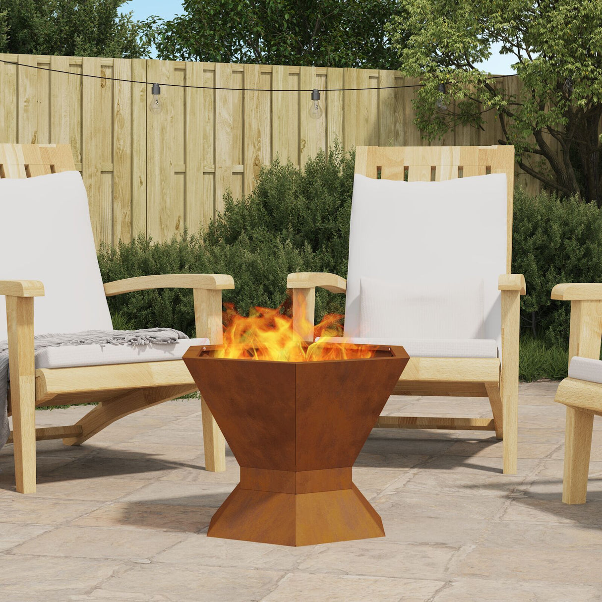 Fire Pit Hexagonal Black 50X50X40 Cm Steel