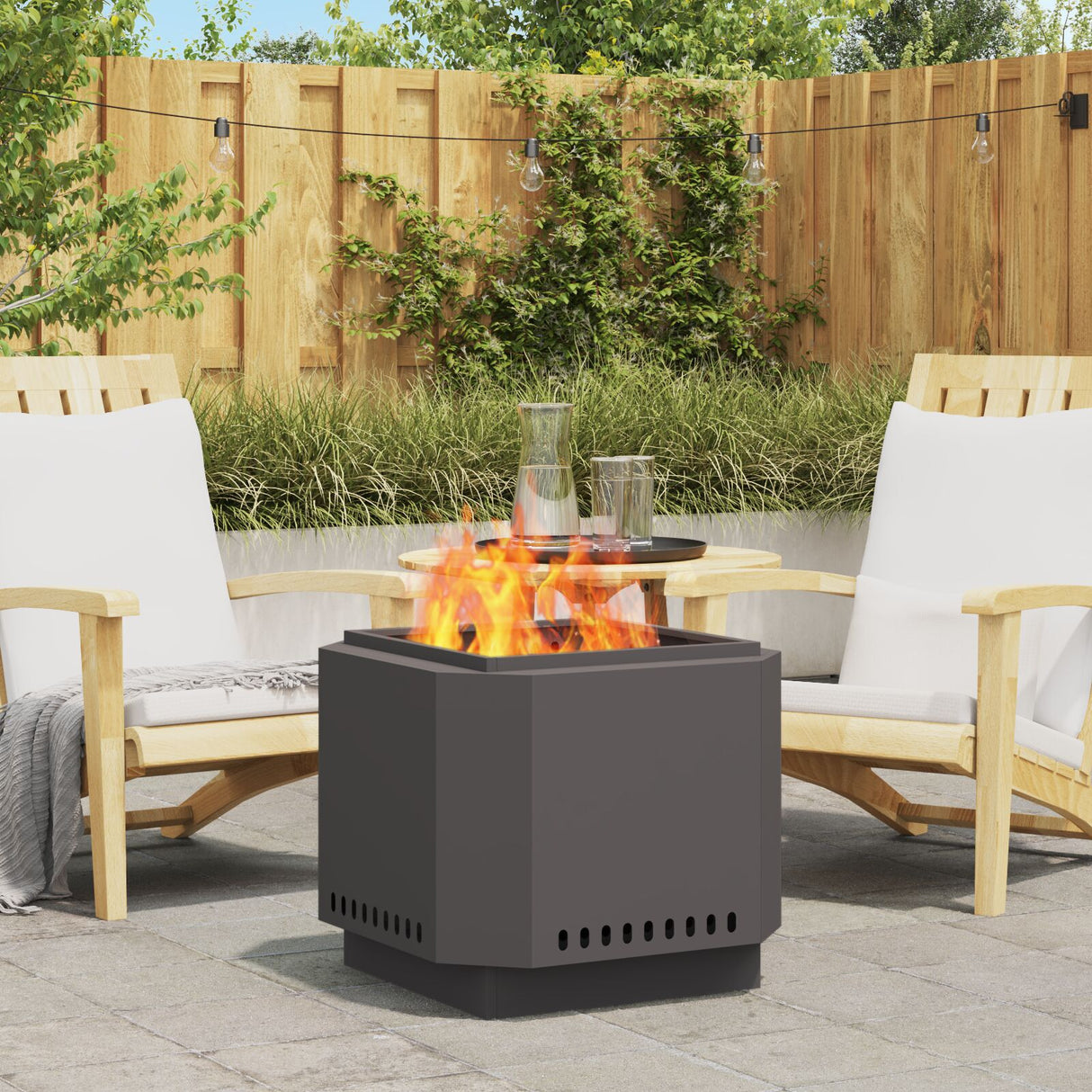 Smokeless Fire Pit Black Steel