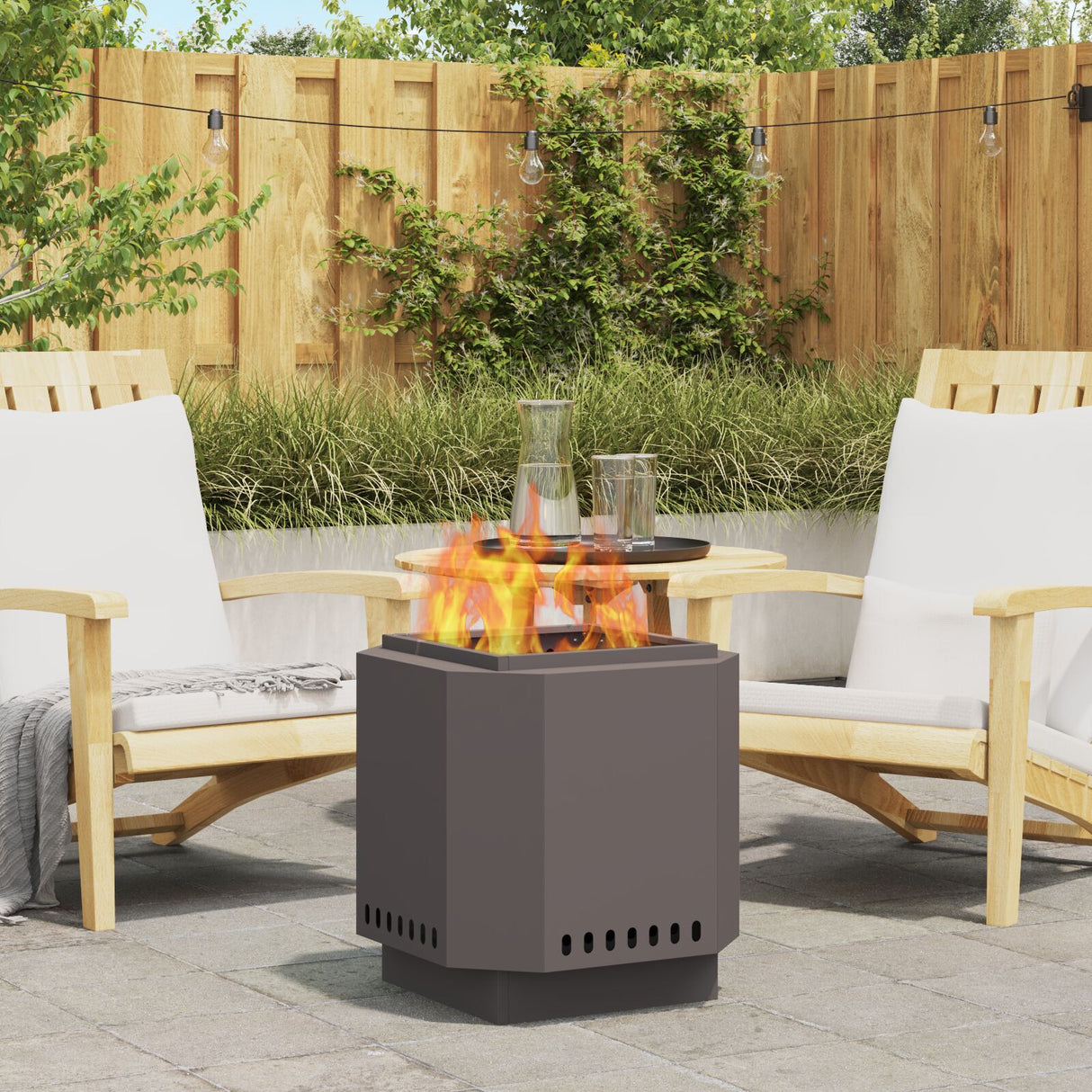 Smokeless Fire Pit Black Steel