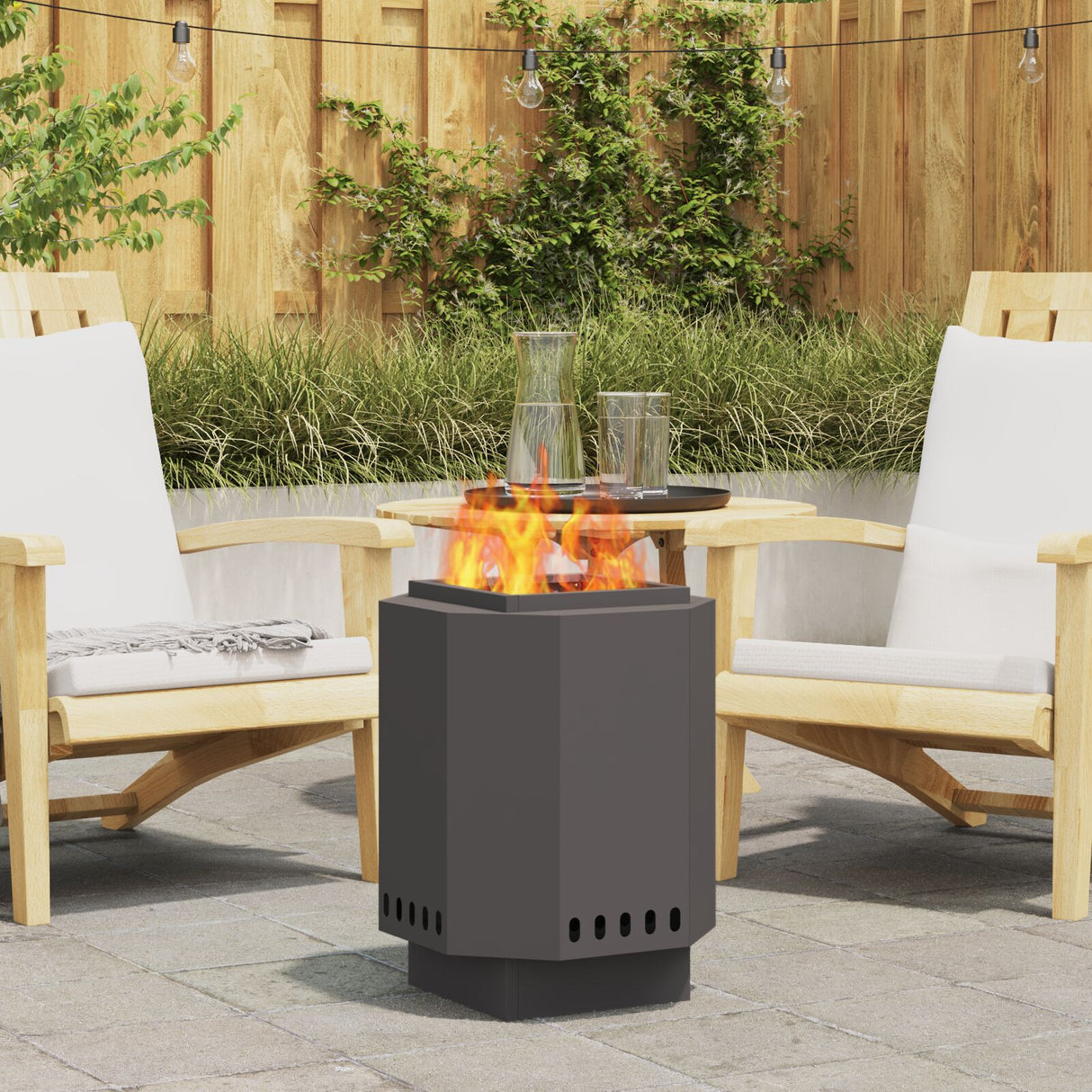 Smokeless Fire Pit Black Steel