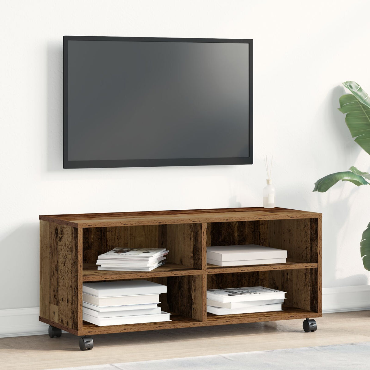 Tv Cabinet Old Wood 90X35X35 Cm Engineered Wood