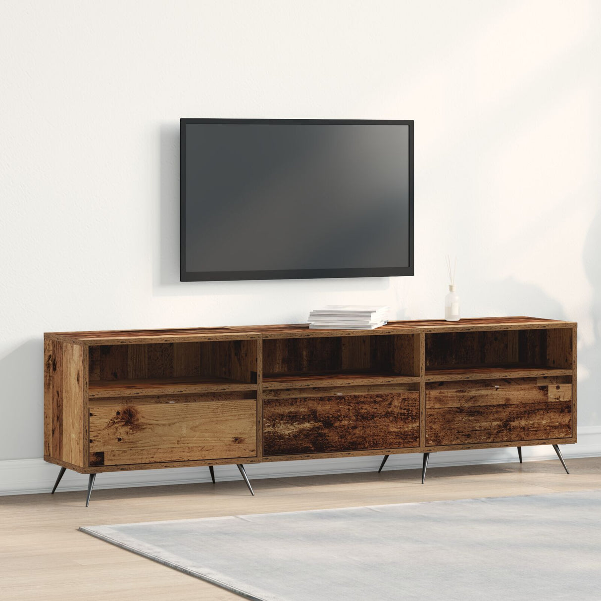 Tv Cabinet Old Wood 150X30X44,5 Cm Engineered Wood