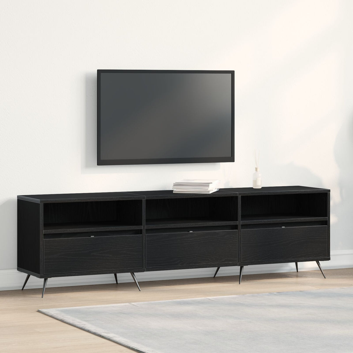 Tv Cabinet Black 150X30X44,5 Cm Engineered Wood