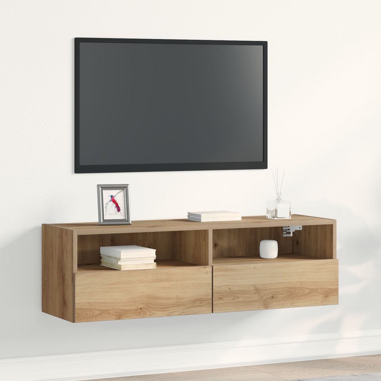Tv Wall Cabinet Artisan Oak 100X30X30 Cm Engineered Wood