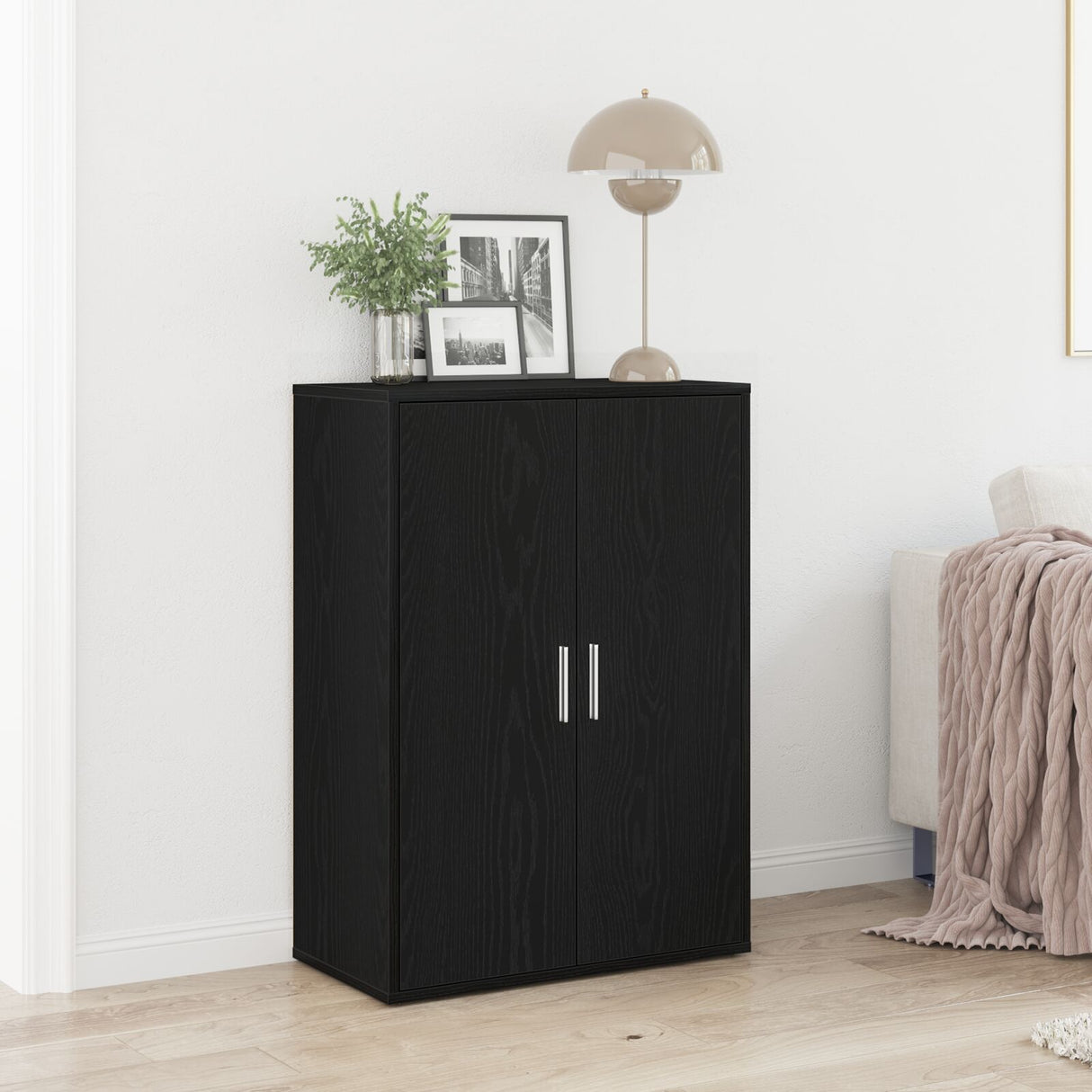 Sideboard Black Oak 60X31X84 Cm Engineered Wood