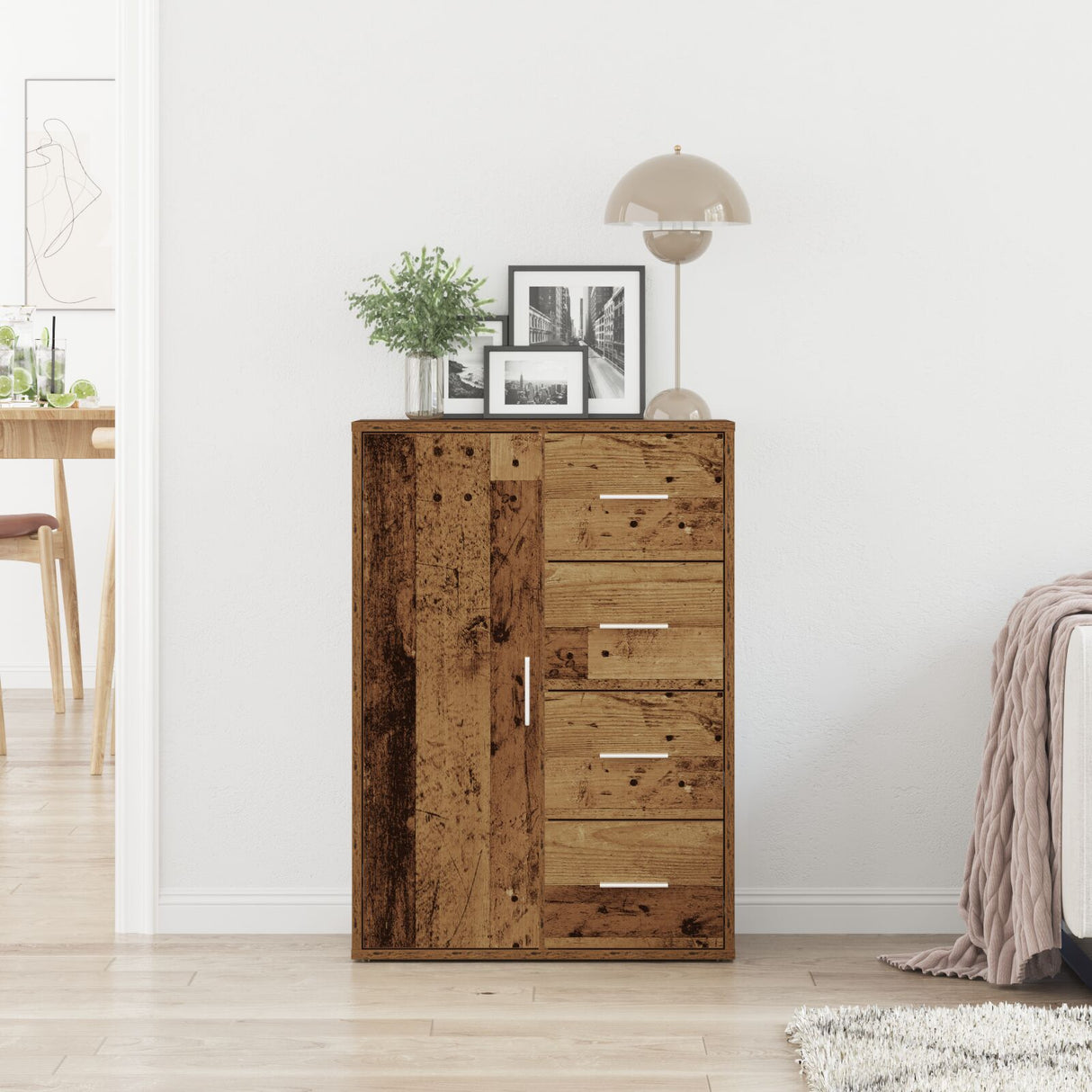 Sideboard Old Wood 60X31X84 Cm Engineered Wood