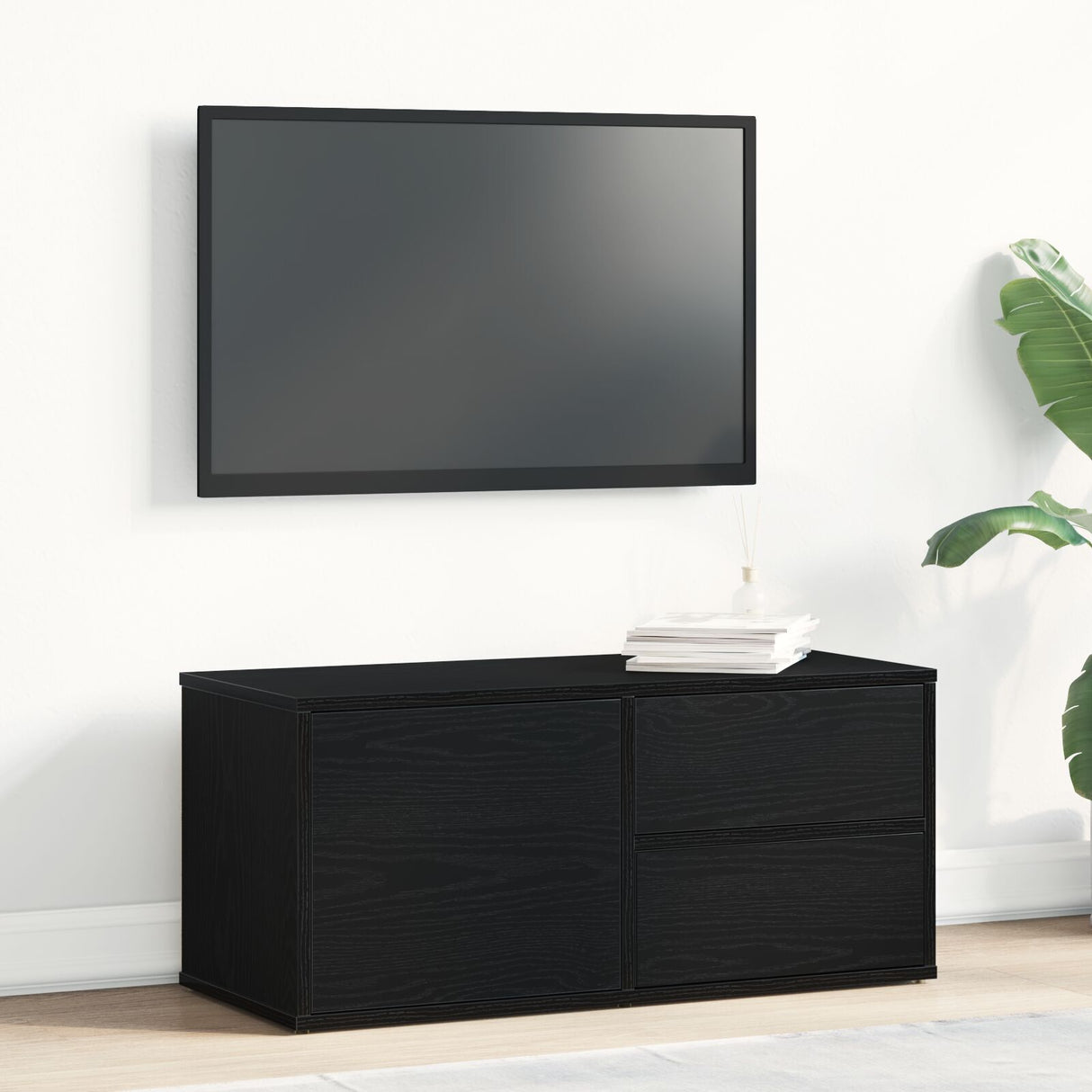 Tv Stand - Artisan Oak, 80X34X35.5 Cm, Made From Engineered Wood