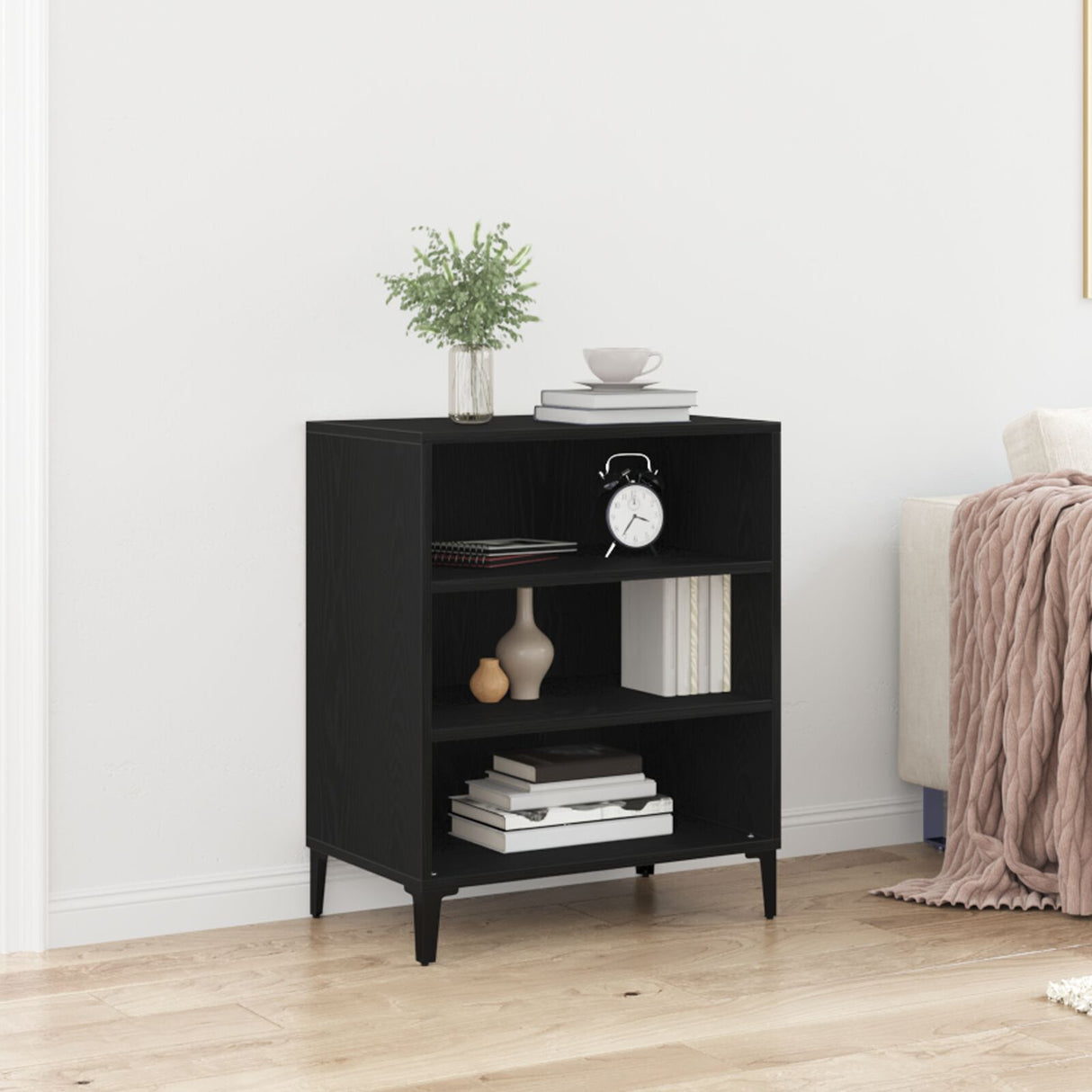 Black Oak Sideboard - 57X35X70 Cm, Engineered Wood