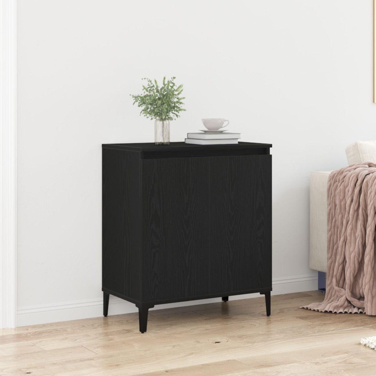 Sideboard Black Oak 60X35X70 Cm Engineered Wood