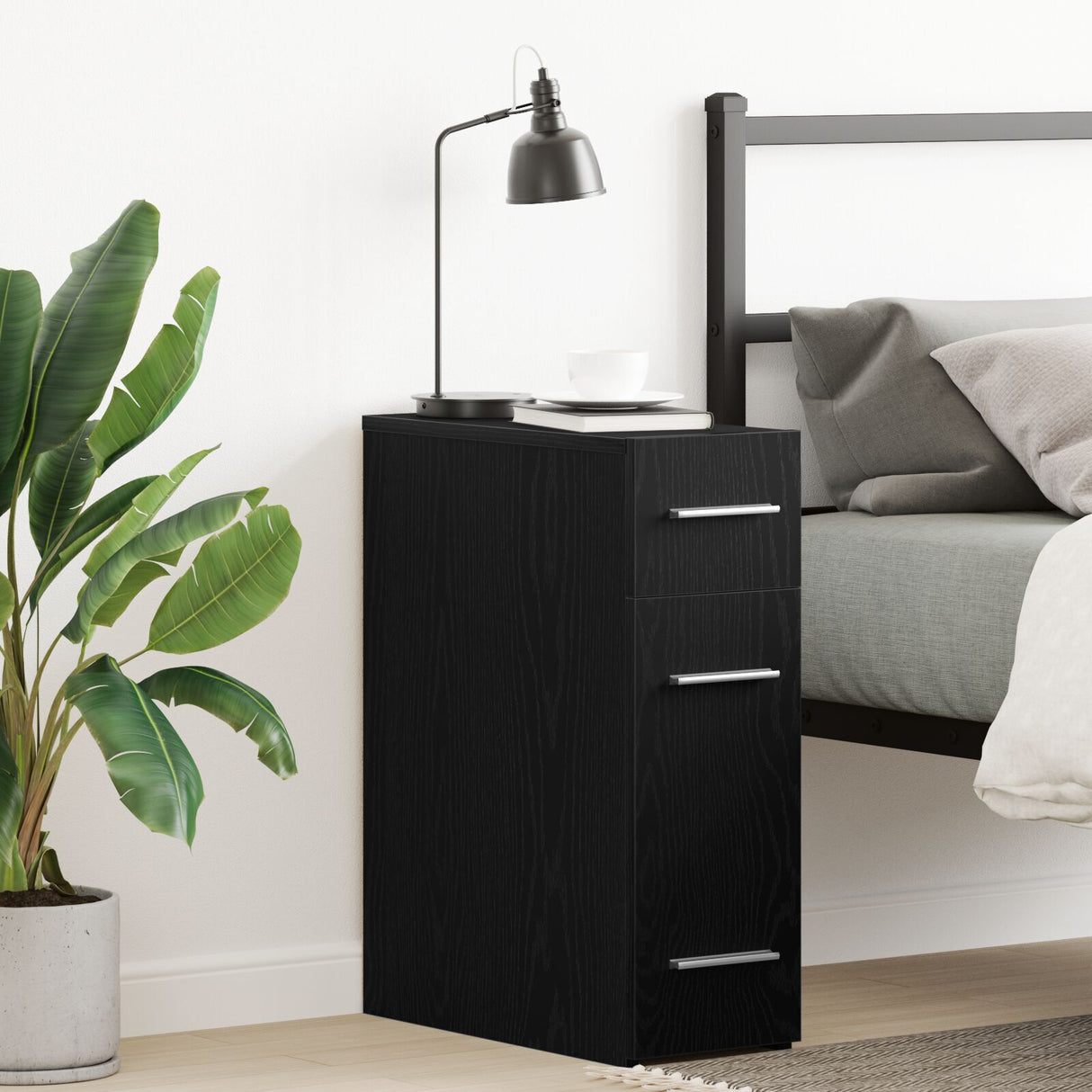 Apothecary Cabinet Black Oak 20X45.5X60 Cm Engineered Wood