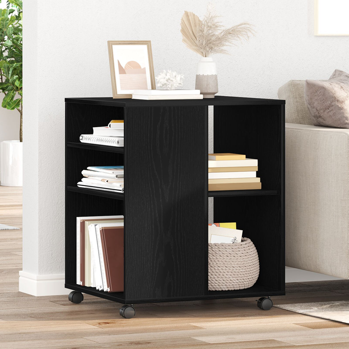 Storage Cabinet Black Oak 60X53X72,5 Cm Engineered Wood