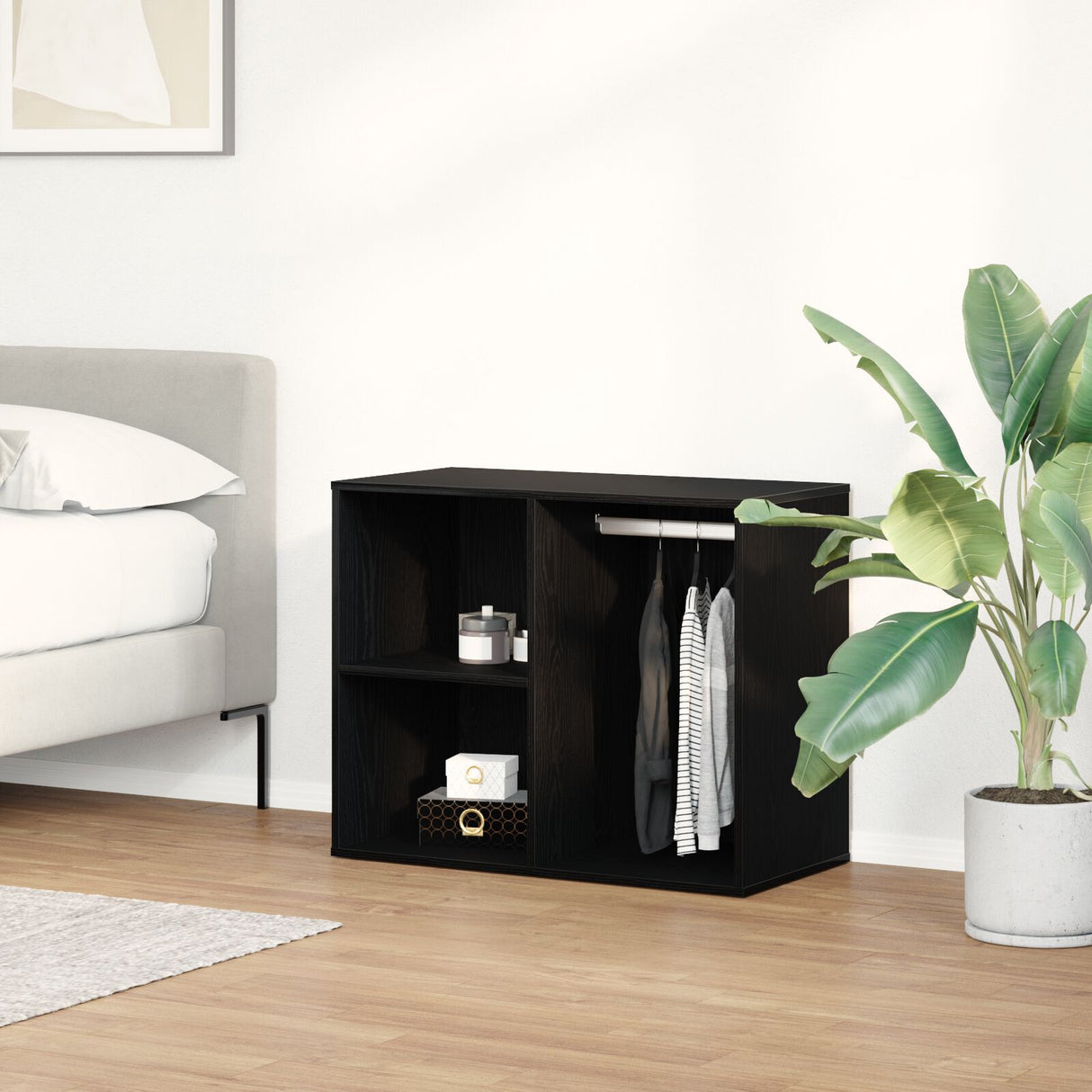 Black Oak Cosmetic Cabinet - 80X40X65 Cm, Made From Engineered Wood