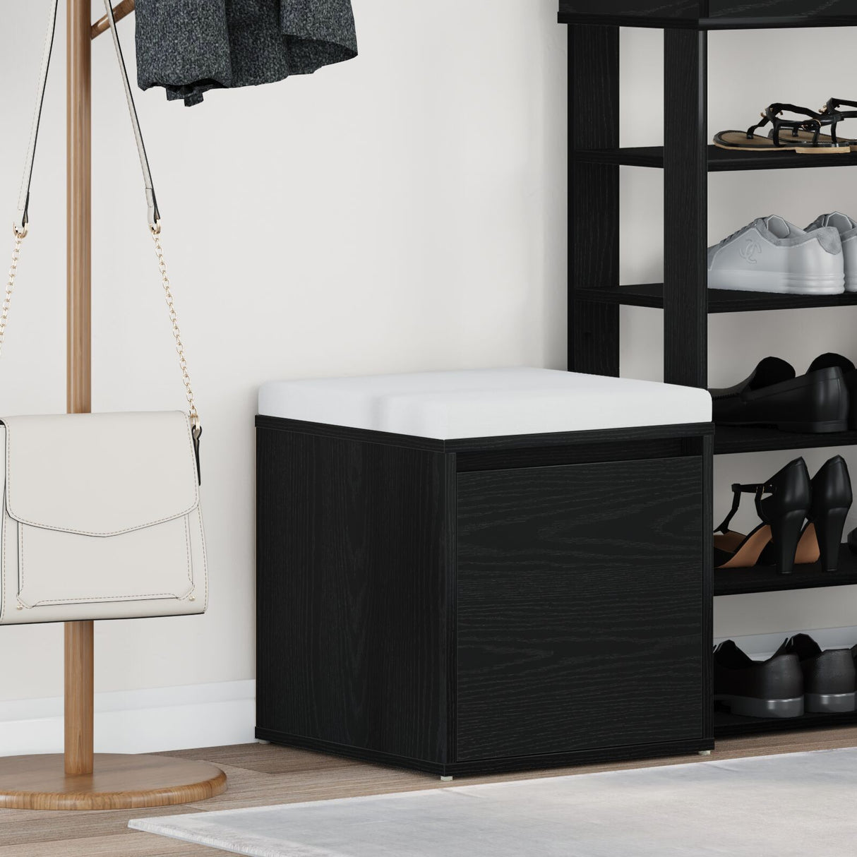 Box Drawer Black Oak 40,5X40X40 Cm Engineered Wood