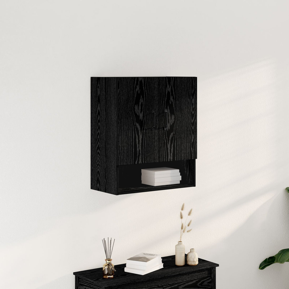 Wall Cabinet - Black Oak - 60X30X70 Cm - Made Of Engineered Wood
