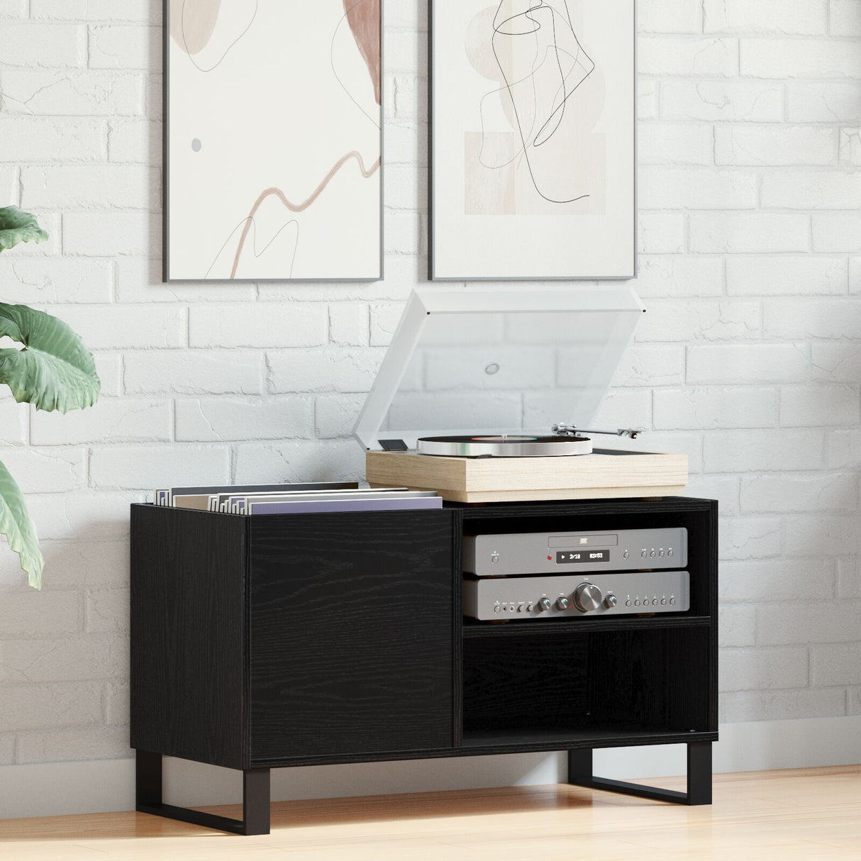 Record Cabinet 85X38X48 Cm Engineered Wood