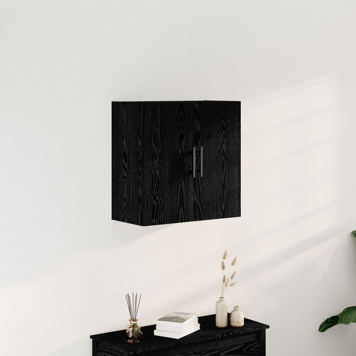 Wall Cabinet Black Oak 60X31X60 Cm Engineered Wood