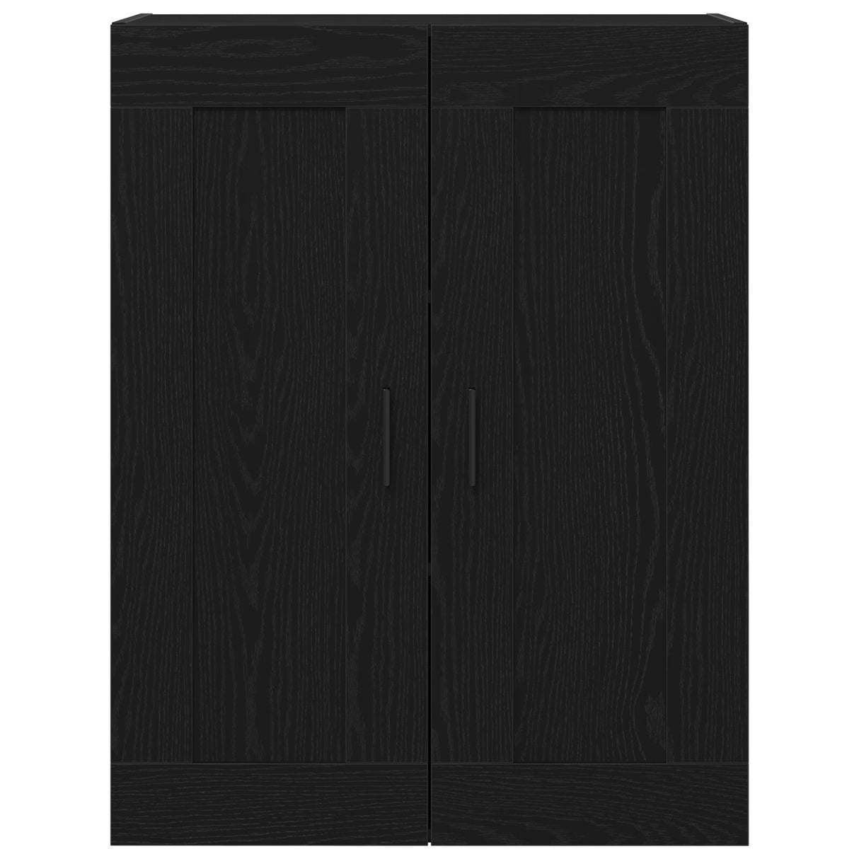 Wall-Mounted Cabinet In Black Oak - 69.5X34X90 Cm, Made From Engineered Wood
