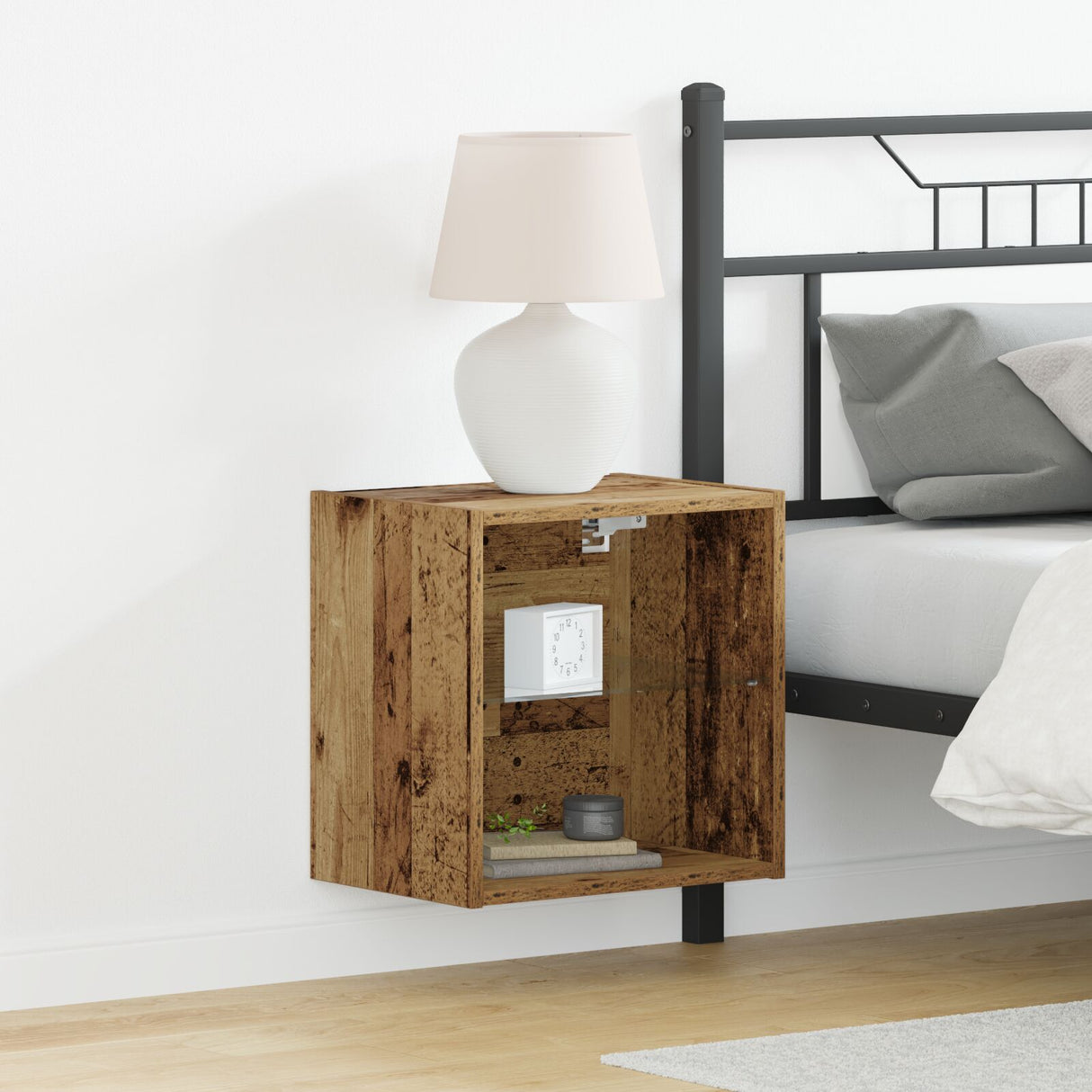 Floating Shelf 2 Pcs Old Wood 40X28,5X40 Cm Engineered Wood