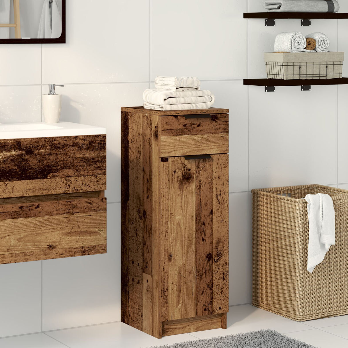 Bathroom Cabinet 32X34X90 Cm Engineered Wood