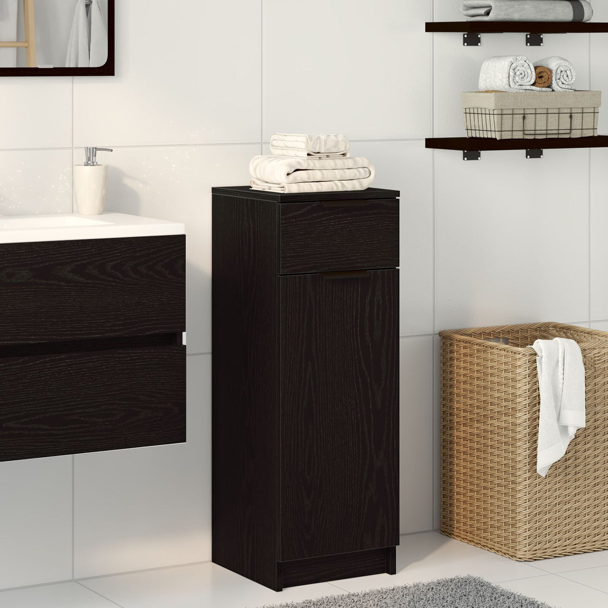 Bathroom Cabinet 32X34X90 Cm Engineered Wood