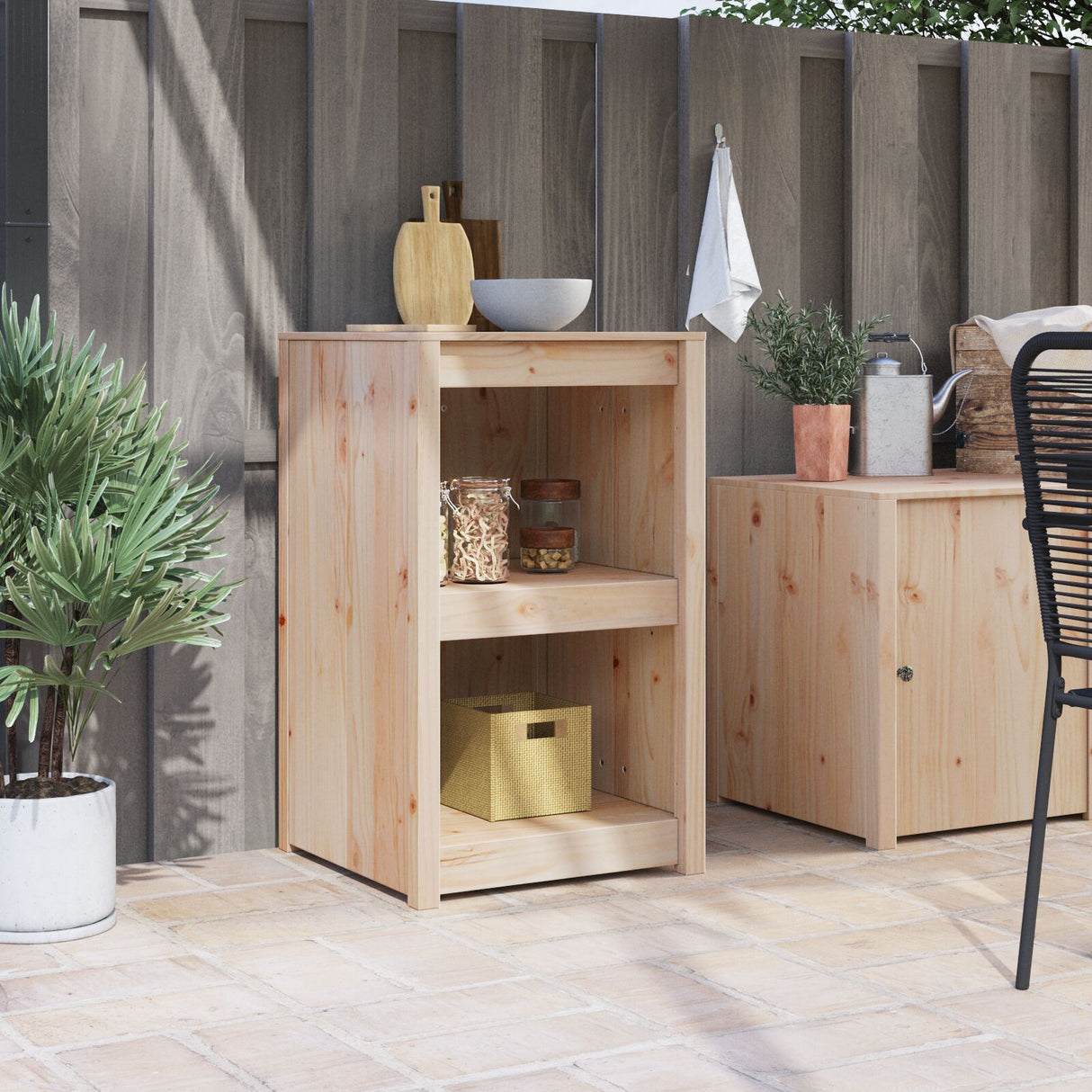 Outdoor Kitchen Cabinet 55X55X92 Cm Solid Wood Pine