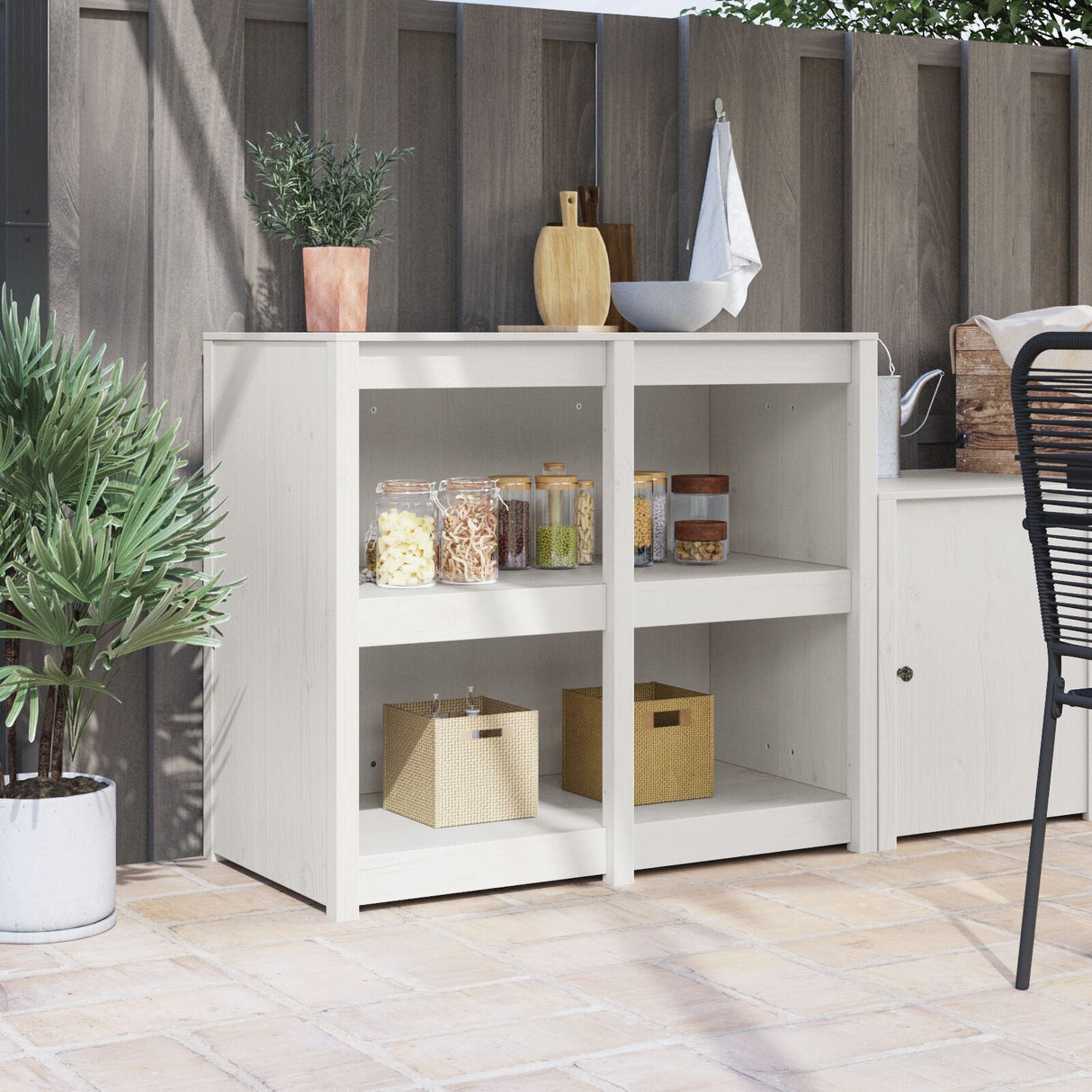Outdoor Kitchen Cabinet 106X55X92 Cm Solid Wood Pine