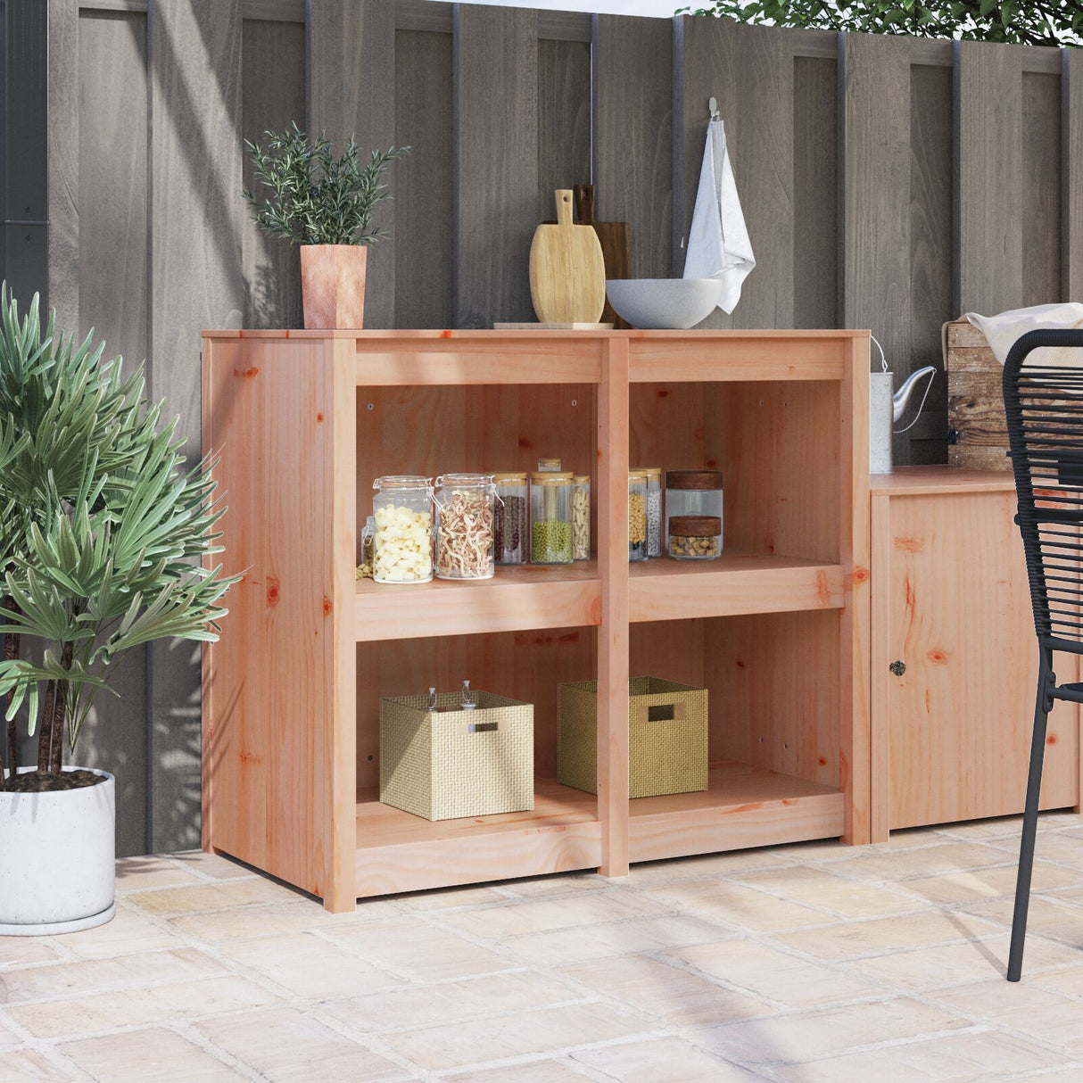 Outdoor Kitchen Cabinet 106X55X92 Cm Solid Wood Pine