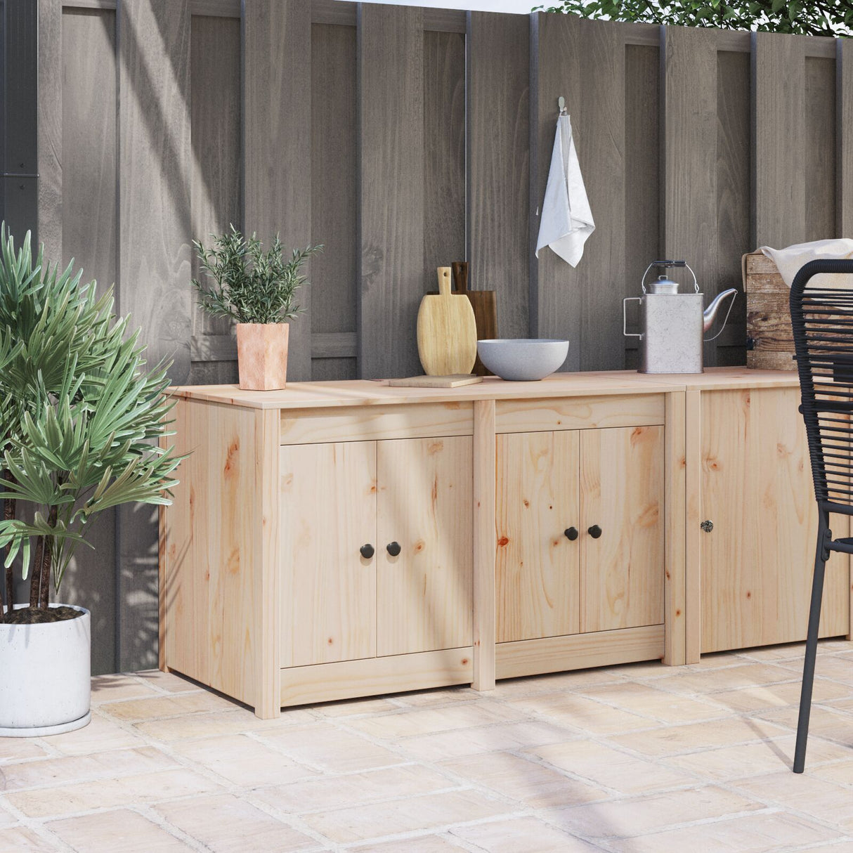 Outdoor Kitchen Cabinet 106X55X64 Cm Solid Wood Pine