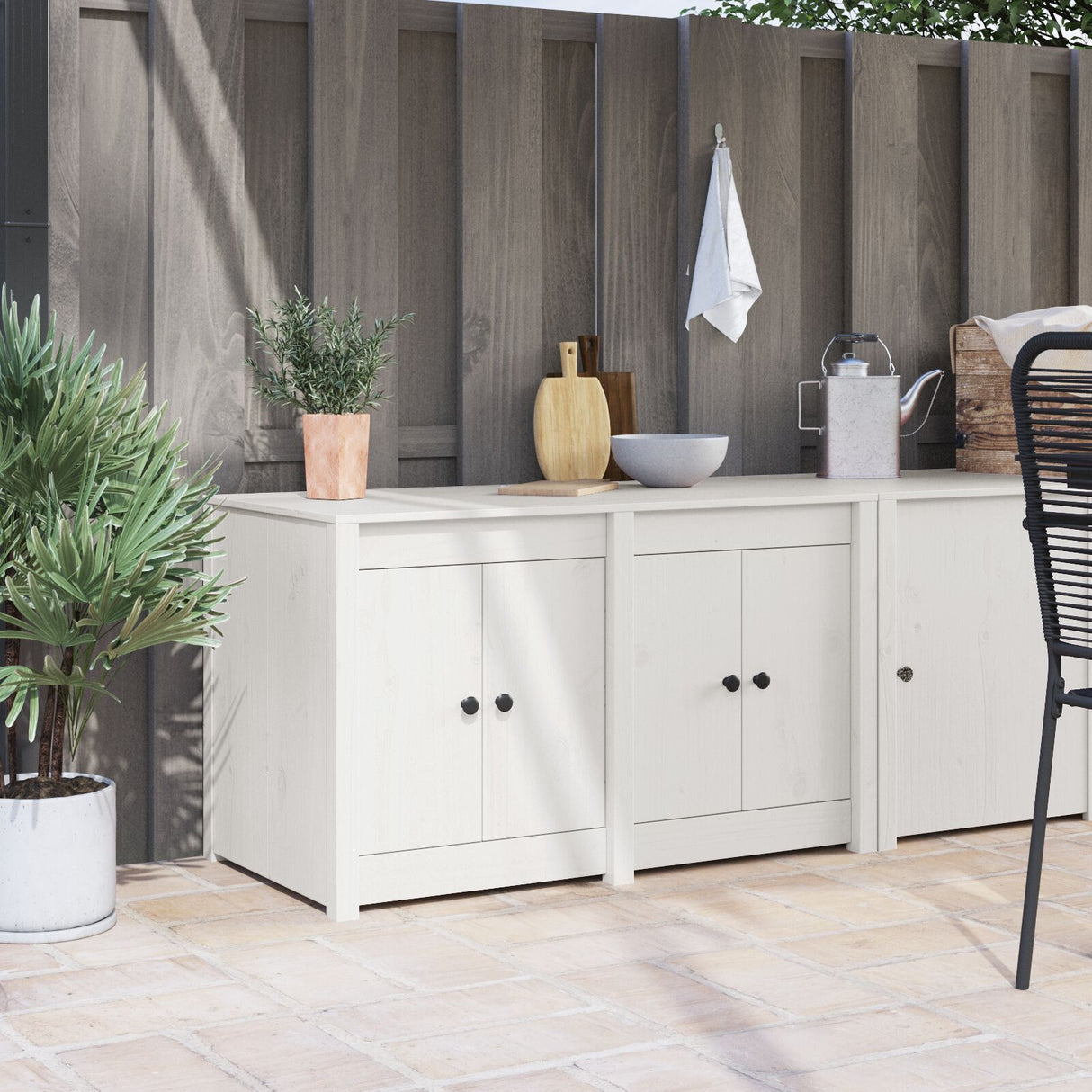Outdoor Kitchen Cabinet 106X55X64 Cm Solid Wood Pine