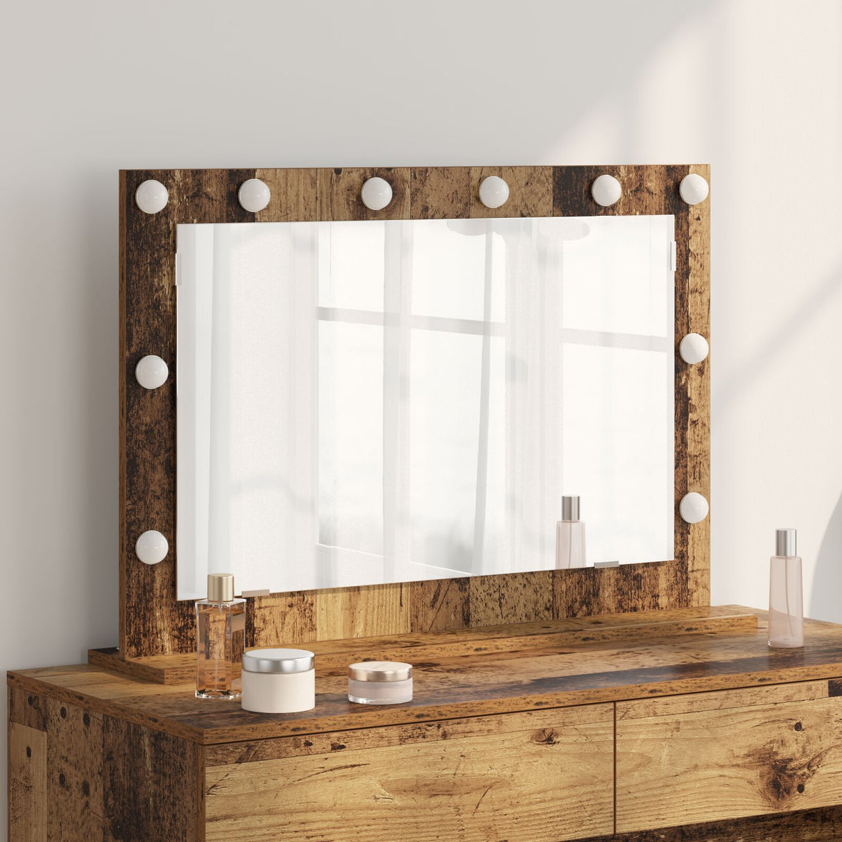 Vanity Mirror Old Wood Solid Reclaimed Wood And Glass