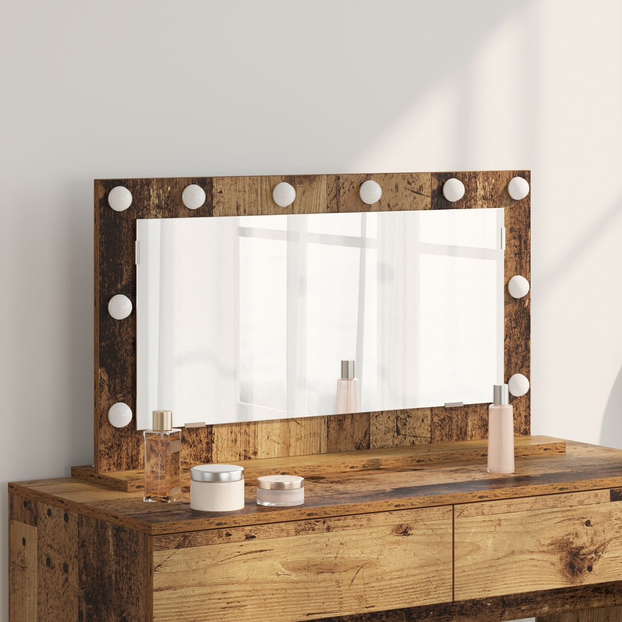 Vanity Mirror Old Wood Wood, Glass 80 X 45 X 18 Cm Mirror