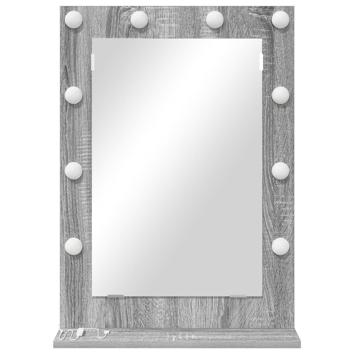 Vanity Mirror Grey Sonoma Particle Board, Glass 70 X 50 X 18 Cm