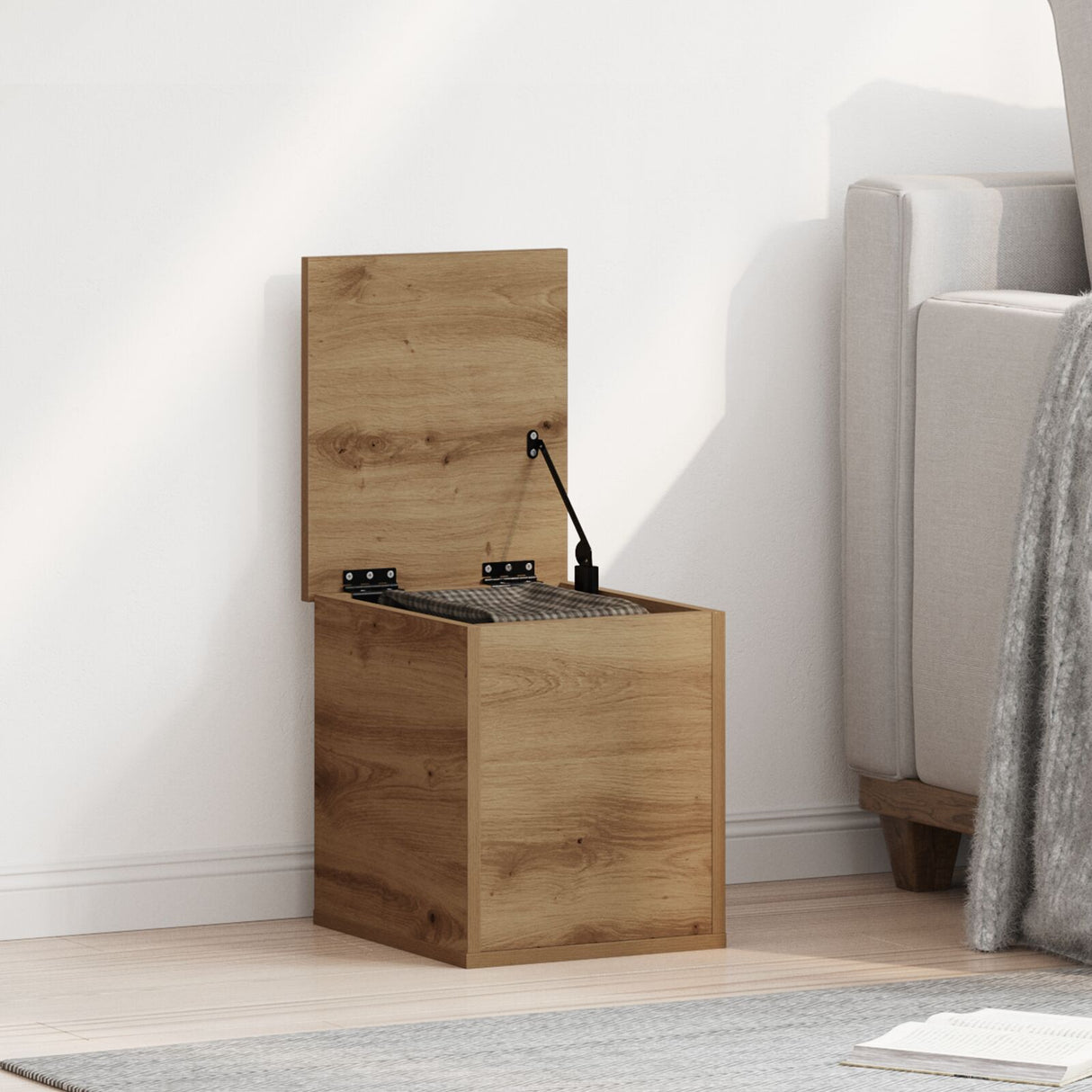 Storage Box Artisan Oak 30X35X35 Cm Engineered Wood