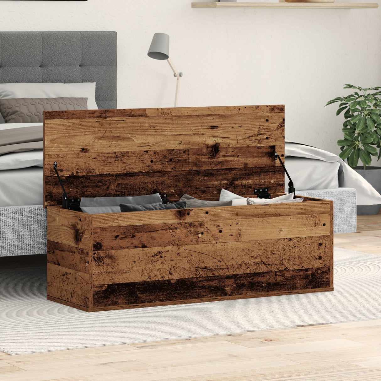 Storage Box - Old Wood, 102X35X35 Cm, Made From Engineered Wood