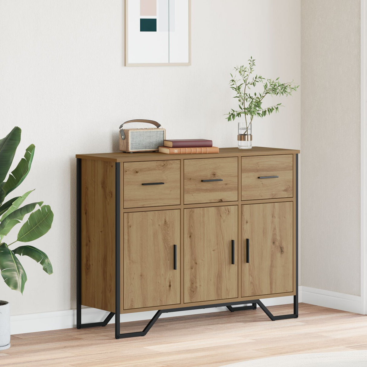 Sideboard Artisan Oak 97X32.5X74.5 Cm Engineered Wood