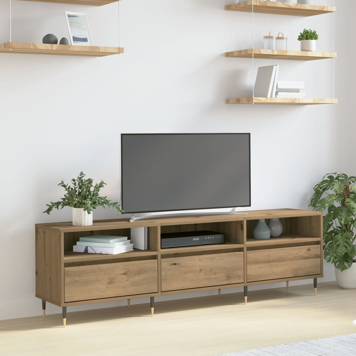 Tv Cabinet Artisan Oak 150X30X44.5 Cm Engineered Wood