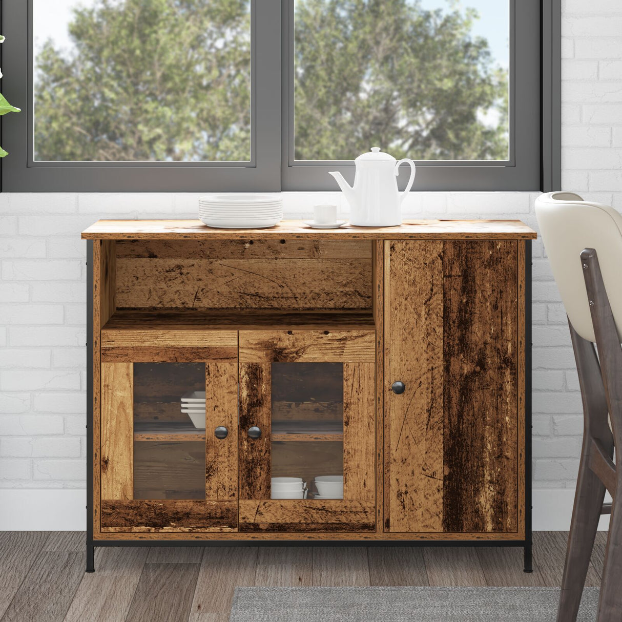 Sideboard Old Wood 100X35X75 Cm Engineered Wood