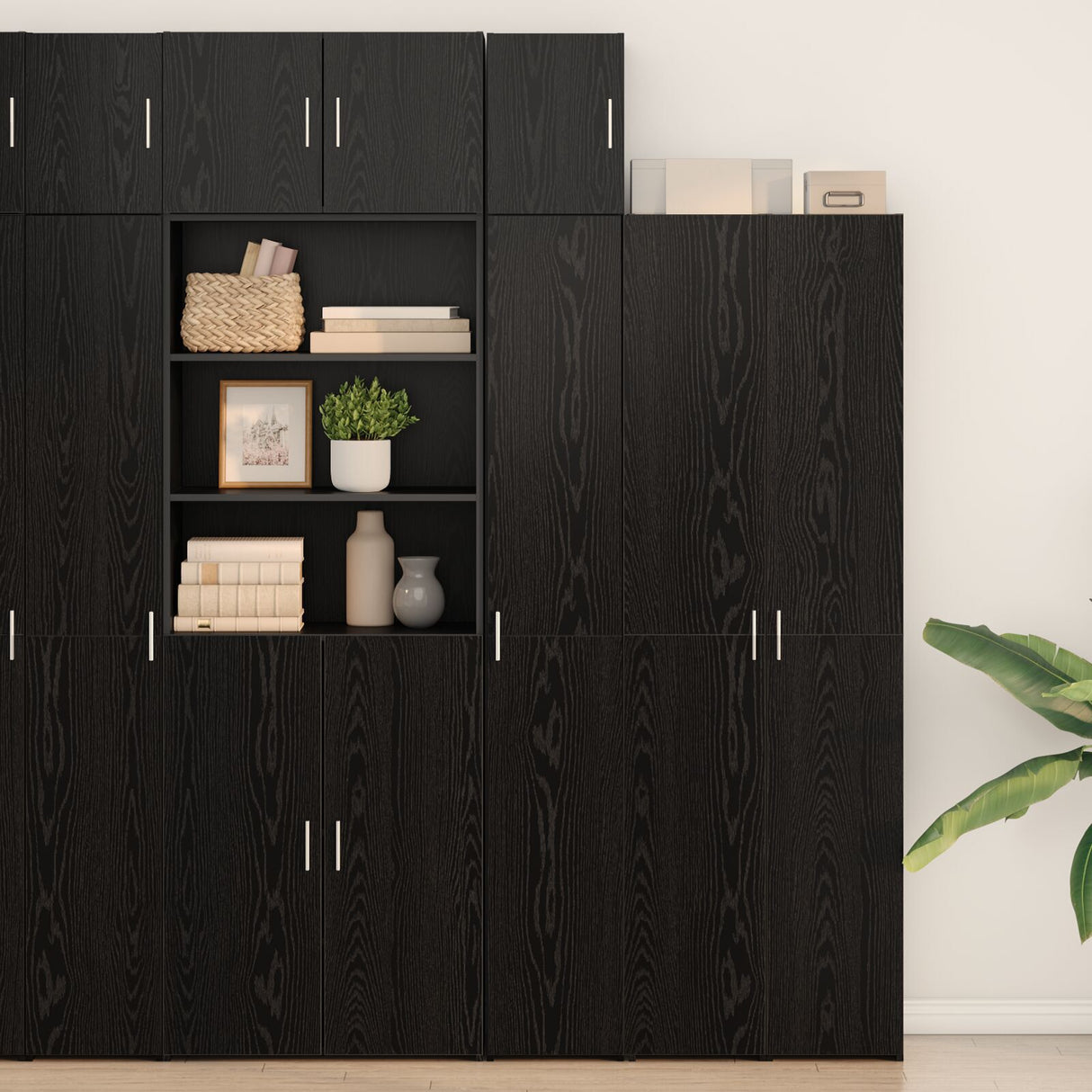Wall Cabinet Black Oak 30X42.5X40 Cm Engineered Wood
