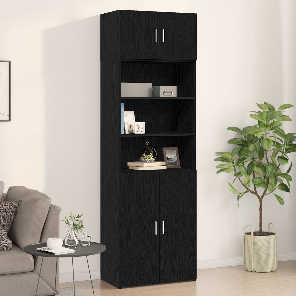 Wall Cabinet Black Oak 70X42,5X40 Cm Engineered Wood