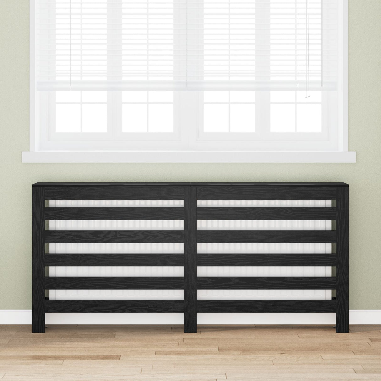 Radiator Cover Black Oak 175X20X82 Cm Engineered Wood