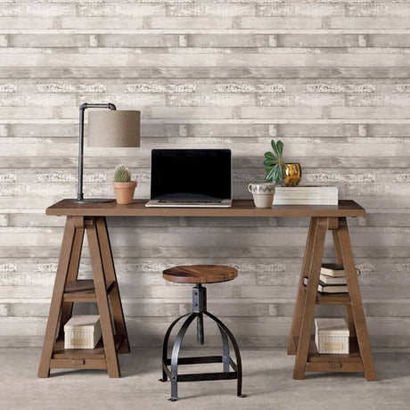 Noordwand Wallpaper Homestyle Wood Off-White And Grey