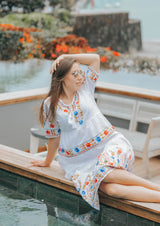 Peaceful Breeze: A Handmade Embroidered Kaftan Dress