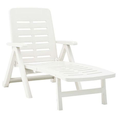 Folding Sun Lounger Plastic Green