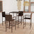 5 Piece Garden Bar Set Poly Rattan Grey