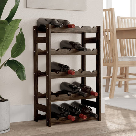 Wine Rack for 12 Bottles Brown Solid Wood Pine