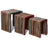 Nesting Table Set 3 Pieces Colourful Reclaimed Teak